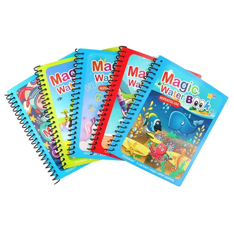 Creative Kids Water Drawing Book, Reusable Design, Portable Travel Toy, Holiday Christmas Gift