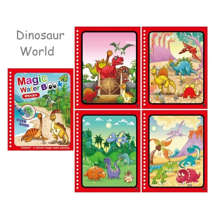 Creative Kids Water Drawing Book, Reusable Design, Portable Travel Toy, Holiday Christmas Gift
