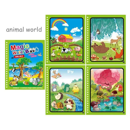Creative Kids Water Drawing Book, Reusable Design, Portable Travel Toy, Holiday Christmas Gift