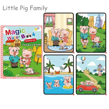 Creative Kids Water Drawing Book, Reusable Design, Portable Travel Toy, Holiday Christmas Gift