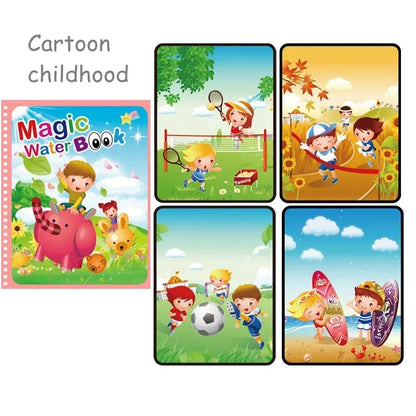 Creative Kids Water Drawing Book, Reusable Design, Portable Travel Toy, Holiday Christmas Gift