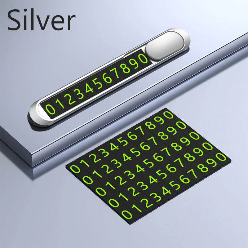 Temporary Parking Card Plate For Cars Metal Alloy Hidden Phone Number Card Auto Styling Accessory 5
