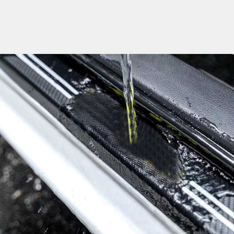 Carbon Fiber Leather Car Sticker, Thick Car Door Plate Protective Stickers, Anti Scratch Decal, Sill Scuff Cover