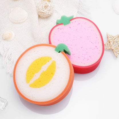 Fruit Shaped Bath Sponge Set 4 Pieces Kids Body Cleaning Shower Sponges 3