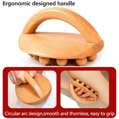 Wooden Massage Tool, Gua Sha Body Massager for Waist Leg Meridian Scraping, Anti Cellulite SPA Therapy Relaxation Tool