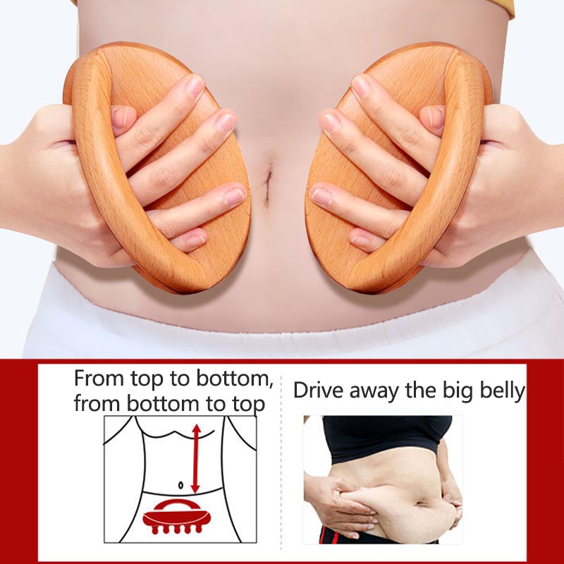 Wooden Massage Tool, Gua Sha Body Massager for Waist Leg Meridian Scraping, Anti Cellulite SPA Therapy Relaxation Tool
