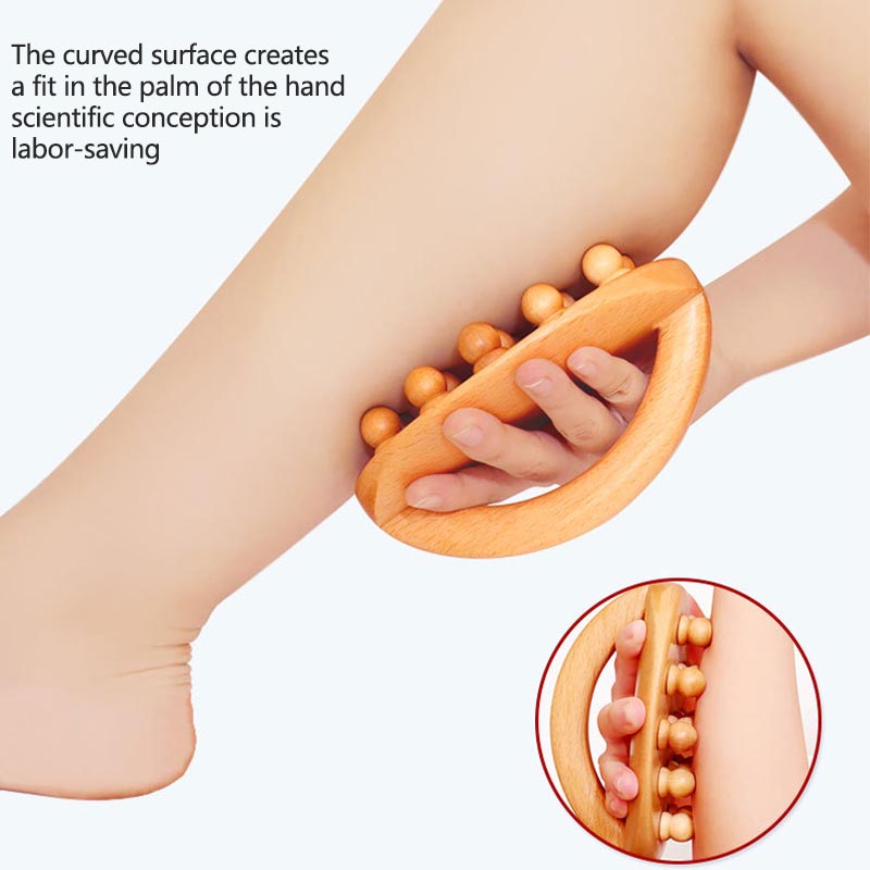 Wooden Massage Tool, Gua Sha Body Massager for Waist Leg Meridian Scraping, Anti Cellulite SPA Therapy Relaxation Tool
