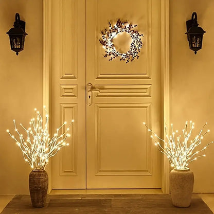 Battery Operated White Birch Branch Lights, Willow Fairy Lights for Bedroom, Home, and Outdoor Decoration