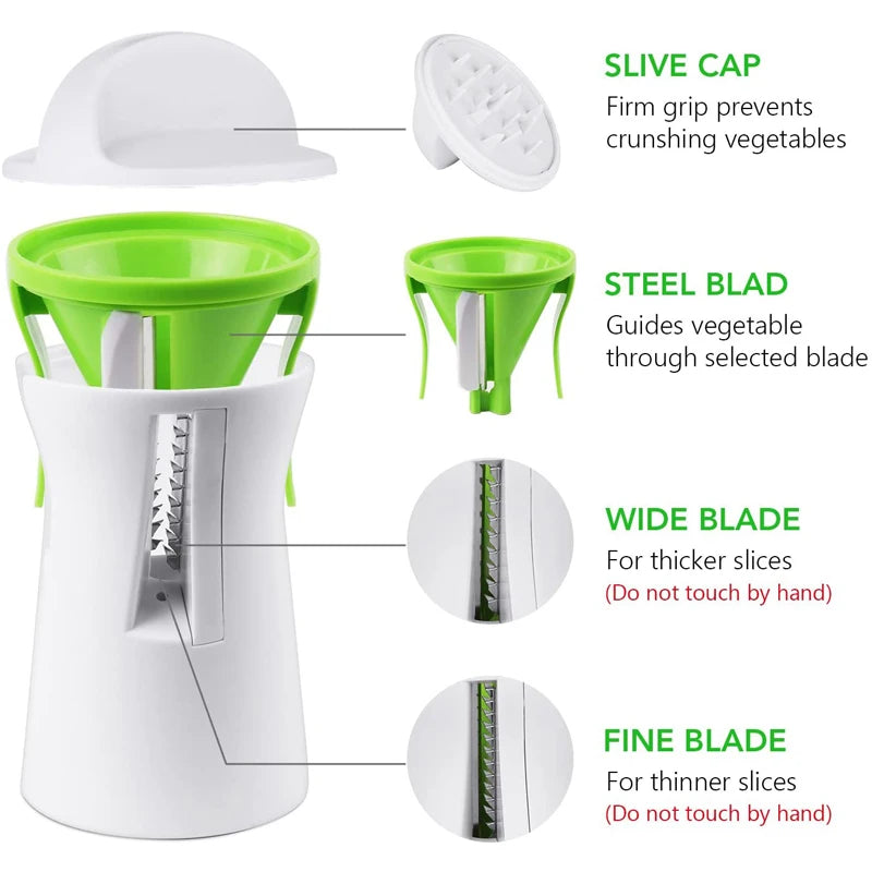 Vegetable Spiral Slicer Cutter, Heavy Duty Spiralizer Vegetable Slicer, Zucchini Pasta Noodle Spaghetti Maker