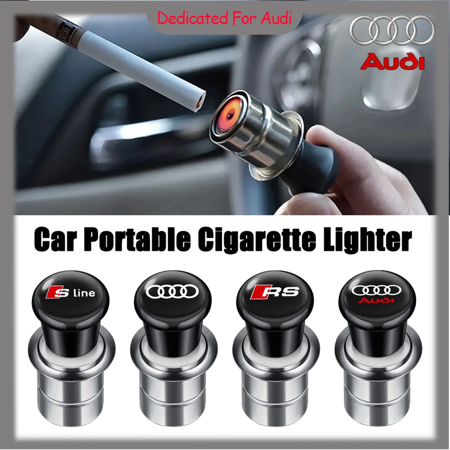 Professional Cigar Lighter Portable Car Emblem Cigarette Lighter Auto Smoking Accessory 3