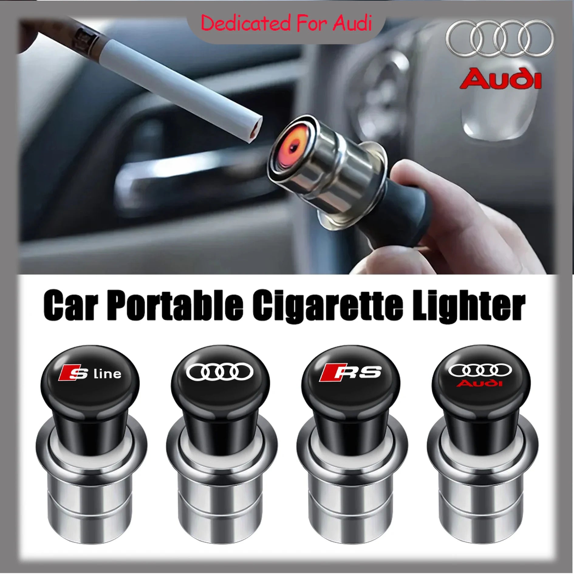 Professional Cigar Lighter Portable Car Emblem Cigarette Lighter Auto Smoking Accessory 3