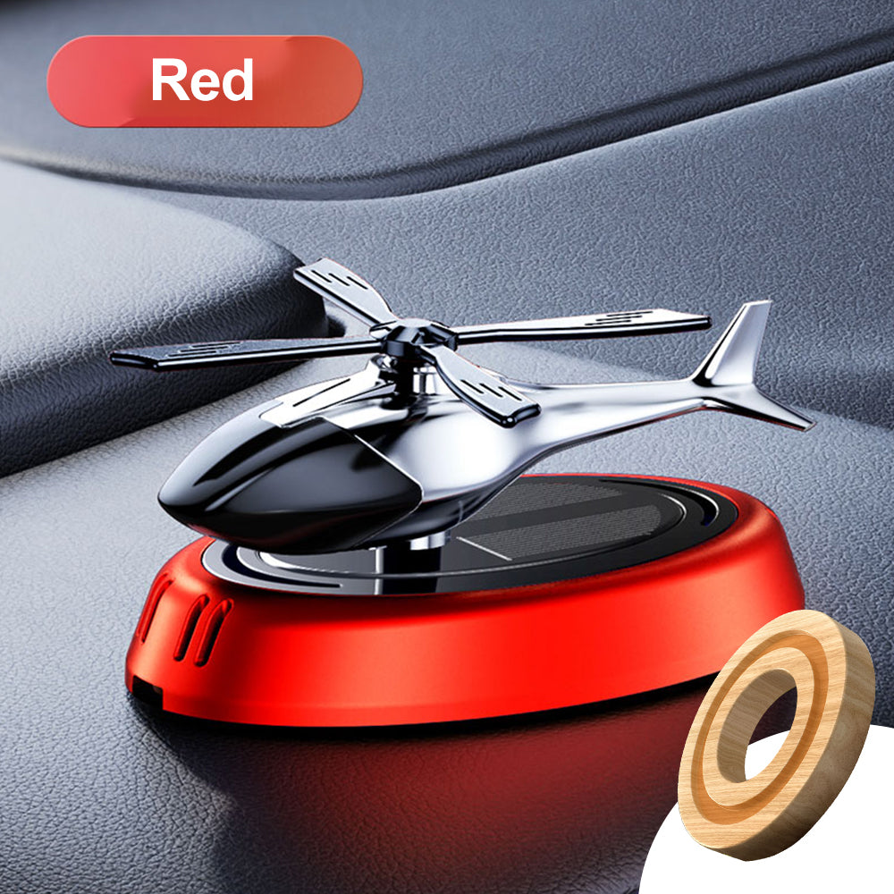 Solar Helicopter Car Air Freshener, Decorative Aromatherapy, Propeller Rotary Perfume Diffuser for Car Interiors