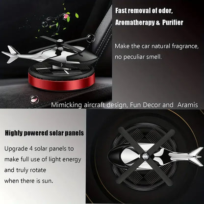 Solar Helicopter Car Air Freshener Decorative Aromatherapy Propeller Rotary Perfume Diffuser For Ca 2