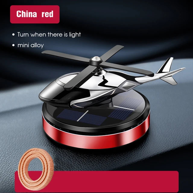 Solar Helicopter Car Air Freshener Decorative Aromatherapy Propeller Rotary Perfume Diffuser For Ca 8
