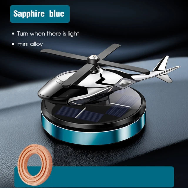 Solar Helicopter Car Air Freshener Decorative Aromatherapy Propeller Rotary Perfume Diffuser For Ca 9