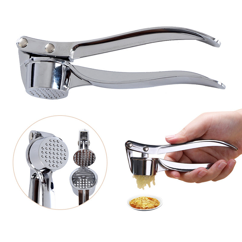 Stainless Steel Garlic Press Crusher, Manual Garlic Mincer Squeezer, Handheld Grinding Tool for Home Kitchen Accessories