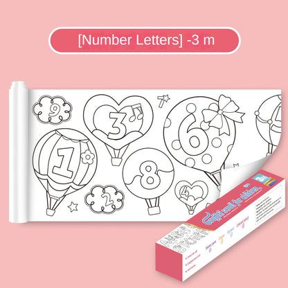 Children Montessori Toys DIY Self Adhesive Drawing Roll Kids Learning Paint Coloring Scroll For Ear 6