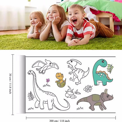 Children Montessori Toys DIY Self Adhesive Drawing Roll Kids Learning Paint Coloring Scroll For Ear 5