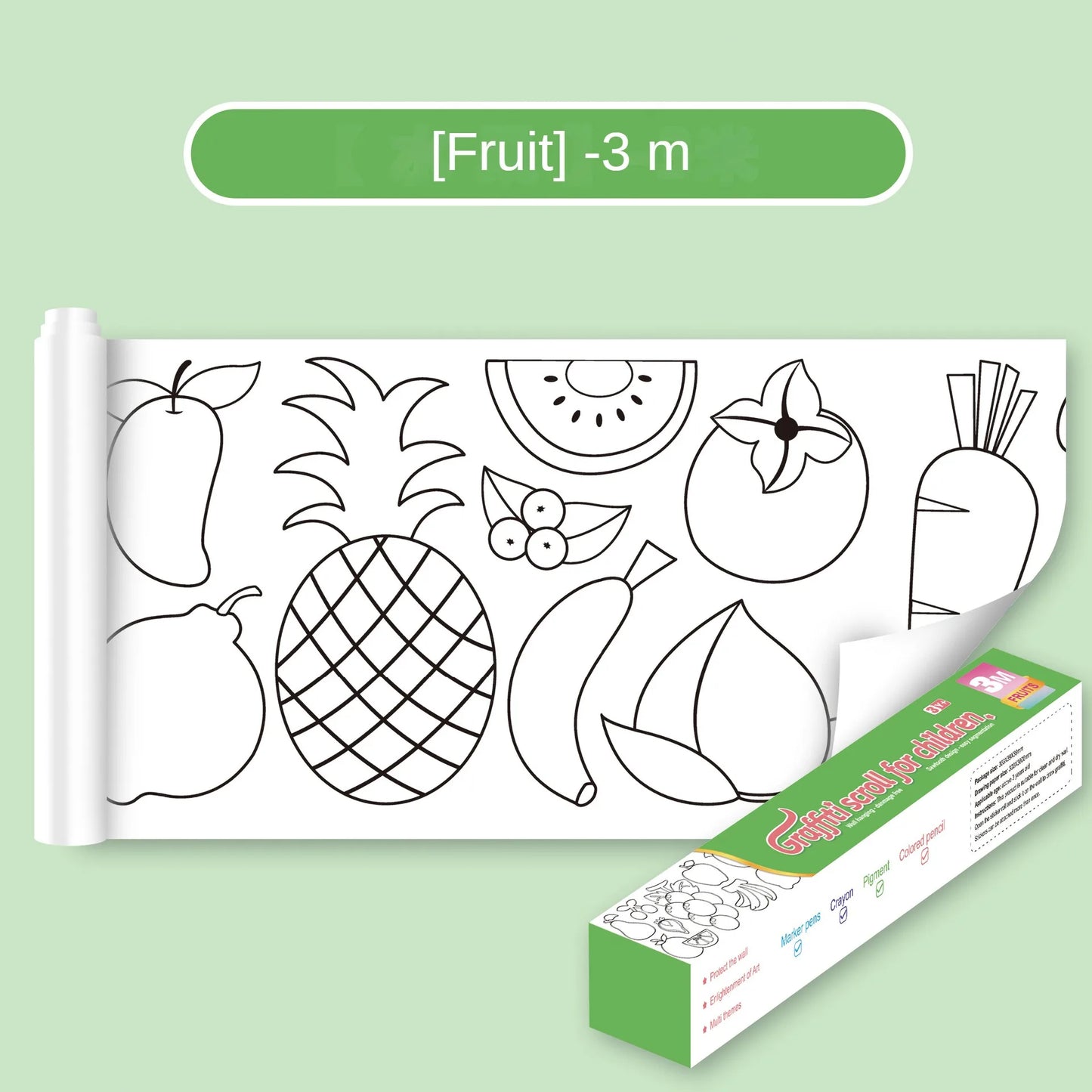 Children Montessori Toys DIY Self Adhesive Drawing Roll Kids Learning Paint Coloring Scroll For Ear 9