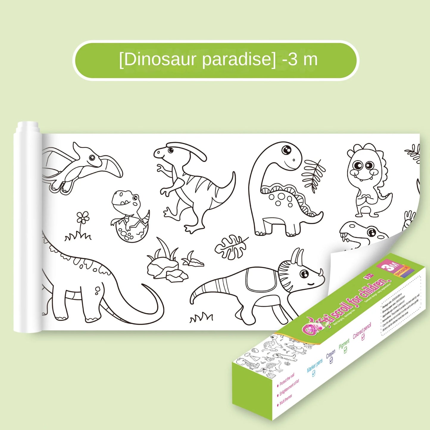 Children Montessori Toys DIY Self Adhesive Drawing Roll Kids Learning Paint Coloring Scroll For Ear 11
