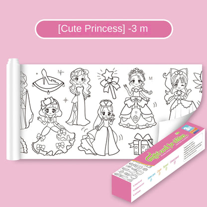 Children Montessori Toys DIY Self Adhesive Drawing Roll Kids Learning Paint Coloring Scroll For Ear 15