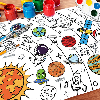 Big Children Drawing Paper, DIY Space Sticky Coloring Paper, Large Coloring Tablecloth for Kids