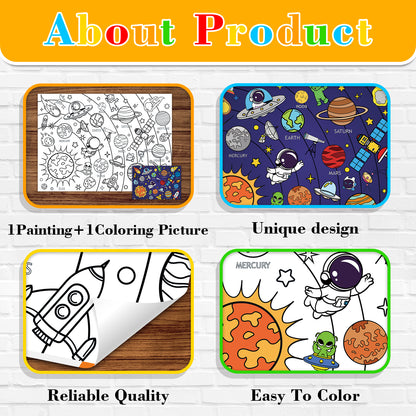 Big Children Drawing Paper, DIY Space Sticky Coloring Paper, Large Coloring Tablecloth for Kids
