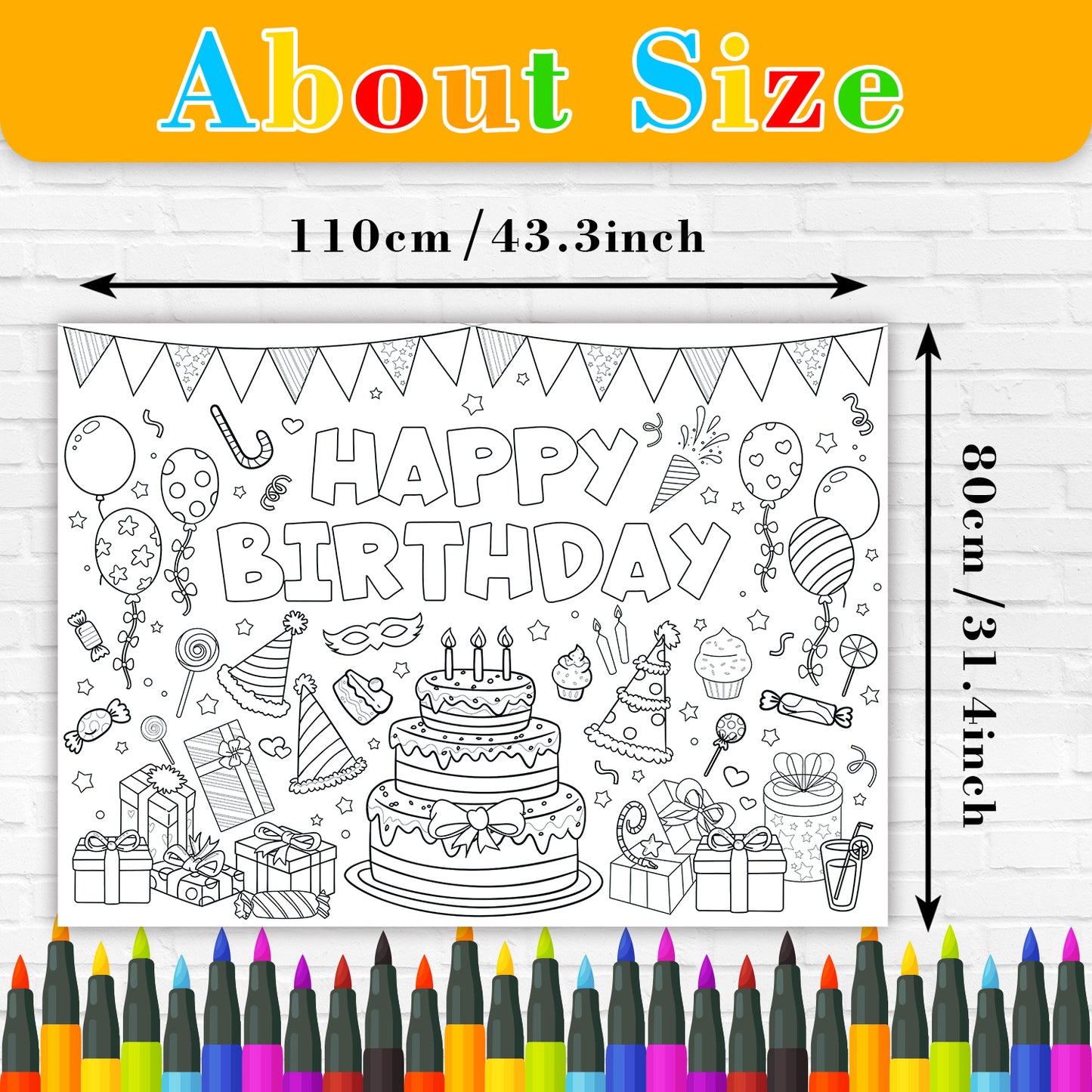 Space Birthday Party Supplies, Coloring Tablecloth for Kids, Birthday Coloring Poster, Drawing Books for Boys and Girls