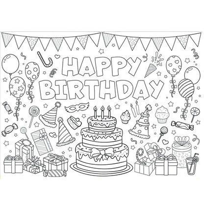 Space Birthday Party Supplies, Coloring Tablecloth for Kids, Birthday Coloring Poster, Drawing Books for Boys and Girls