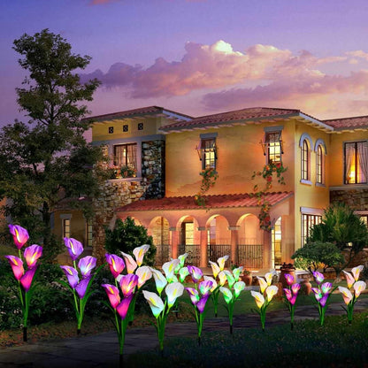 Solar Garden Light, Calla Lily Solar Pile Light, Outdoor Waterproof Backyard Terrace Porch Garden Decoration