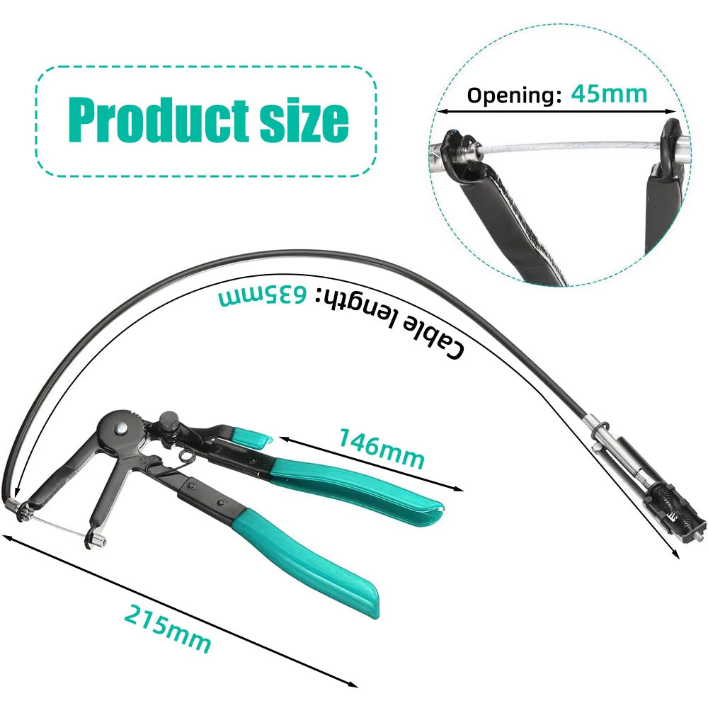 Flexible Cable Hose Clamp Pliers Long Reach Car Tool For Hose Bundle Removal Auto Repair Cable Type 7