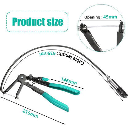 Flexible Cable Hose Clamp Pliers Long Reach Car Tool For Hose Bundle Removal Auto Repair Cable Type 7