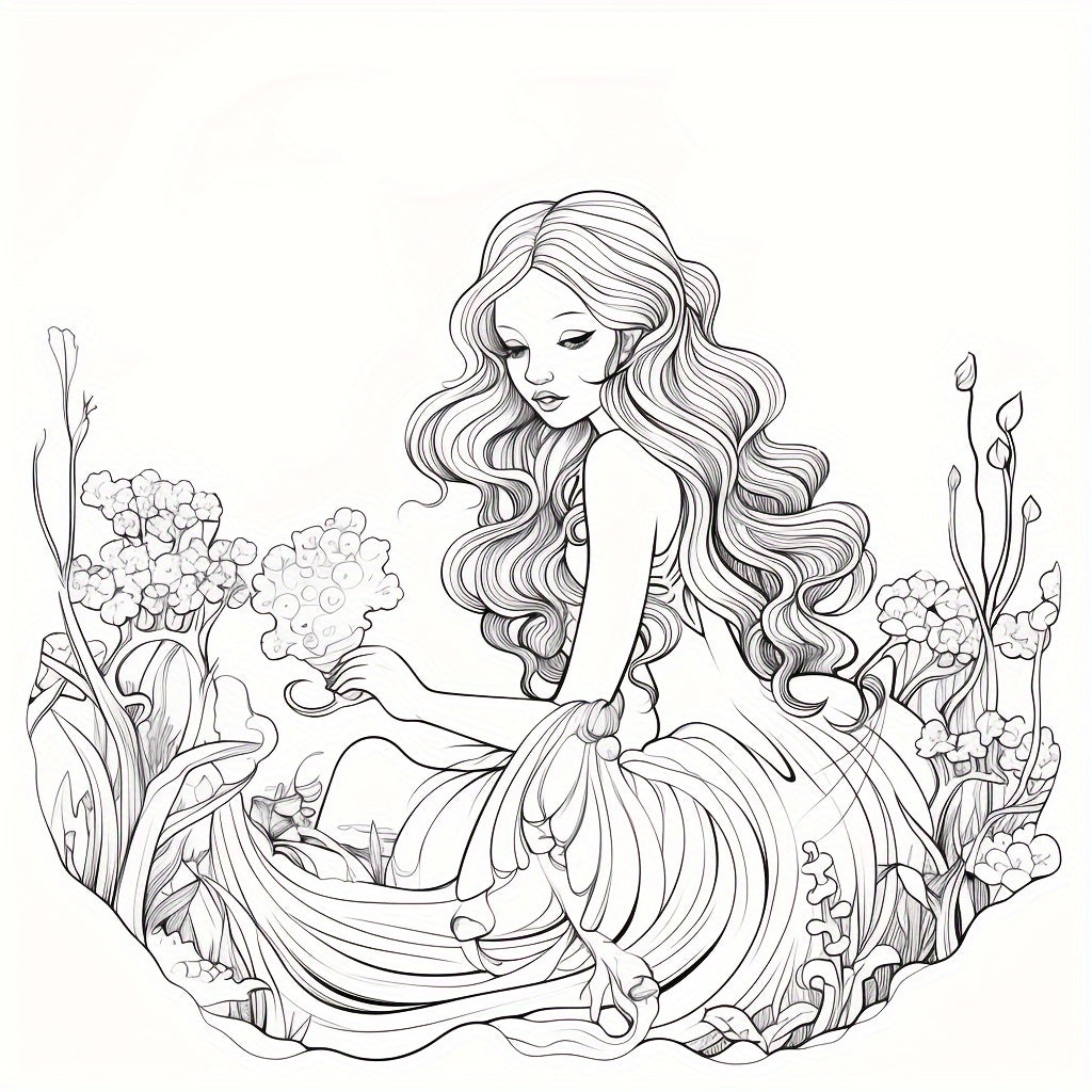 Magic Mermaid Coloring Book For Adults Stress Relief Colouring Mindfulness Art Therapy Gift For Wom 1
