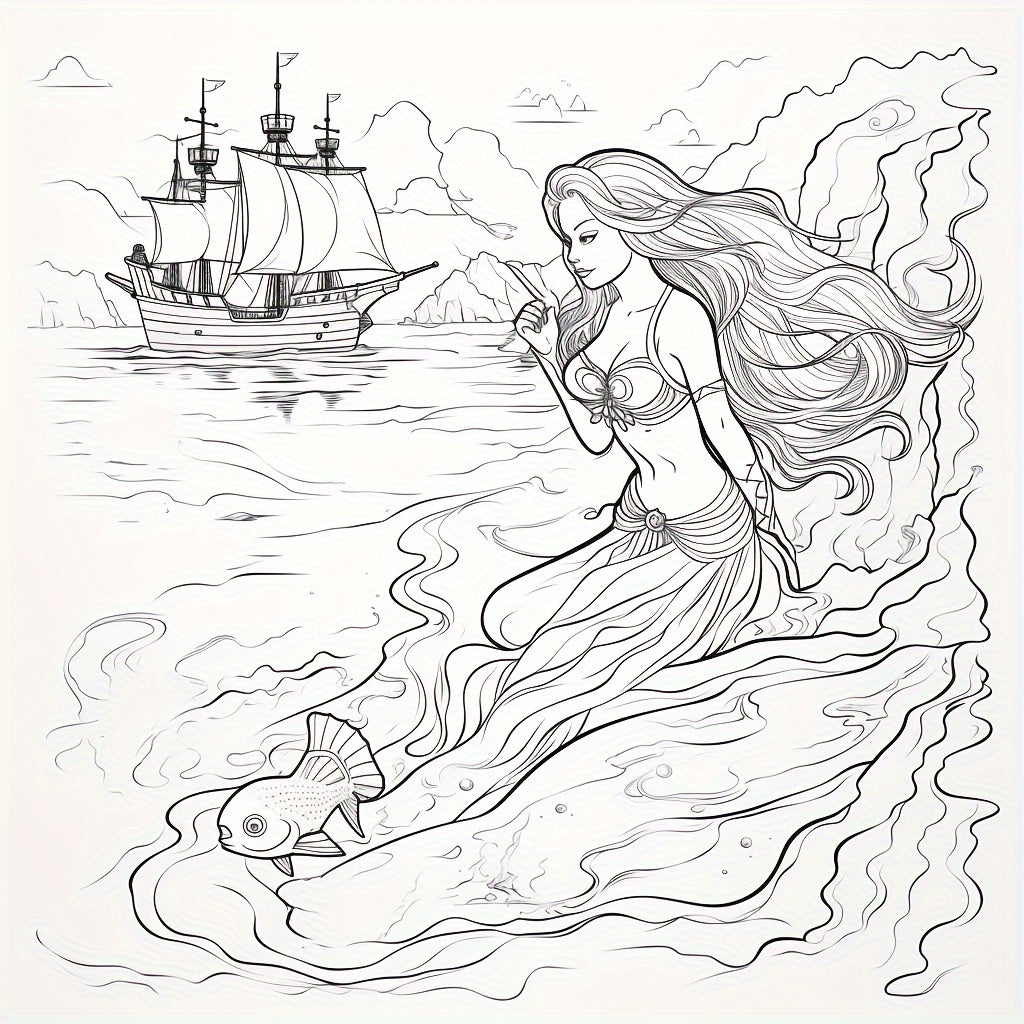 Magic Mermaid Coloring Book For Adults Stress Relief Colouring Mindfulness Art Therapy Gift For Wom 3