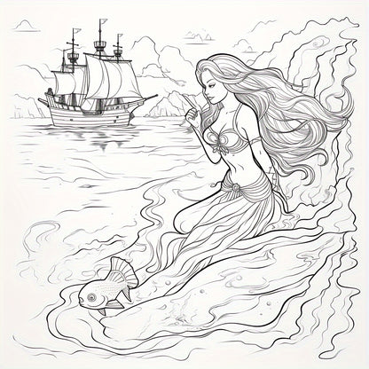 Magic Mermaid Coloring Book For Adults Stress Relief Colouring Mindfulness Art Therapy Gift For Wom 3