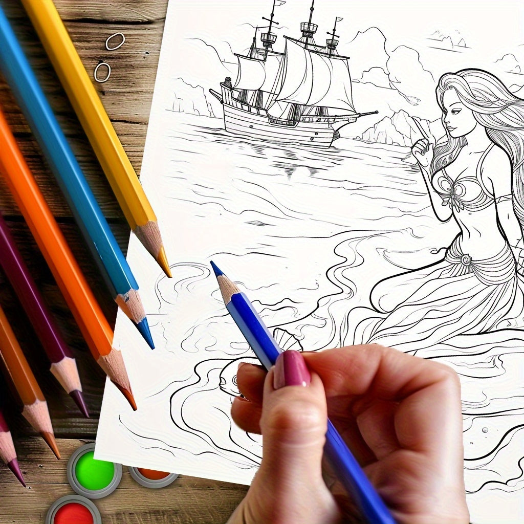 Magic Mermaid Coloring Book For Adults Stress Relief Colouring Mindfulness Art Therapy Gift For Wom 4
