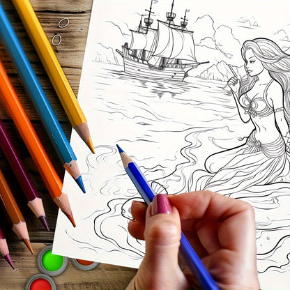 Magic Mermaid Coloring Book For Adults Stress Relief Colouring Mindfulness Art Therapy Gift For Wom 4