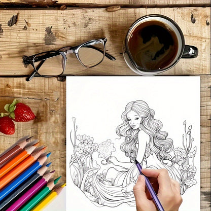 Magic Mermaid Coloring Book For Adults Stress Relief Colouring Mindfulness Art Therapy Gift For Wom 5