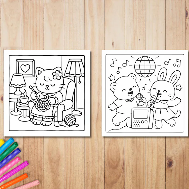 Cutie Coloring Book for Adults, Valentine's Day Gifting, Birthday Party Gift, Christmas, Drawing Supplies