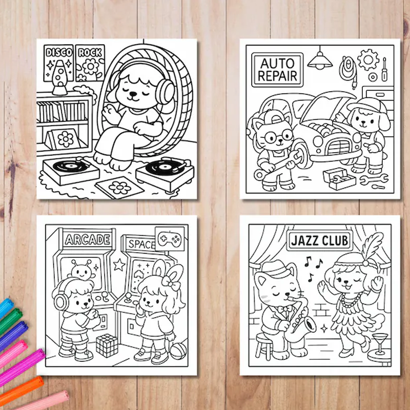 Cutie Coloring Book for Adults, Valentine's Day Gifting, Birthday Party Gift, Christmas, Drawing Supplies