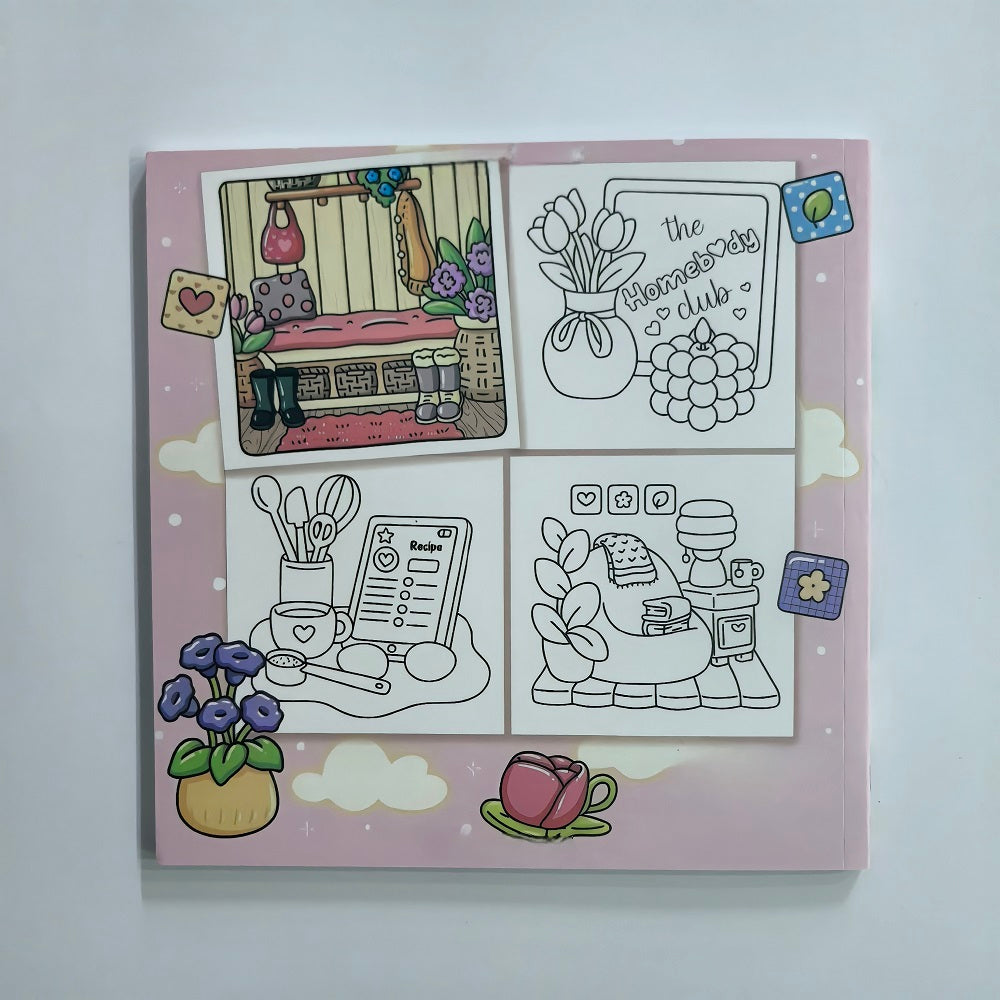 Cozy Girl Homebody Coloring Book, A Cute Stress Relief Art Drawing Book, The Perfect Gift for Birthdays and Parties
