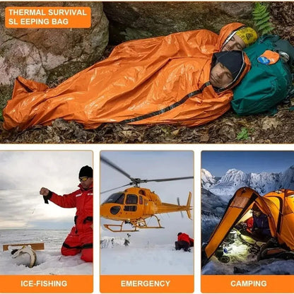 Emergency Thermal Sleeping Bag Lightweight Waterproof Survival Blanket For Camping And Hiking 1