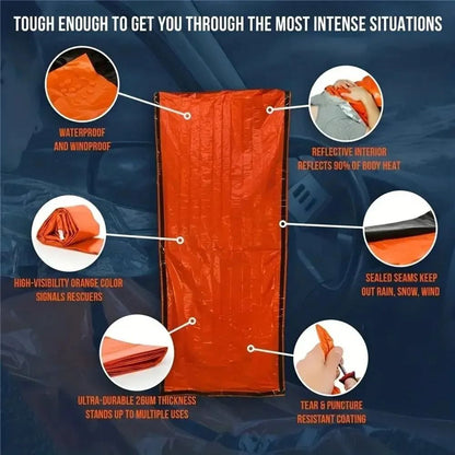 Emergency Thermal Sleeping Bag Lightweight Waterproof Survival Blanket For Camping And Hiking 3