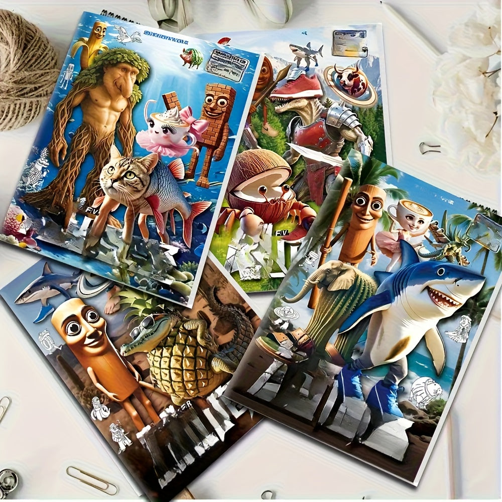 Brainrot Animals Drawing Coloring Book Set, , Full Illustrated Line Art Collection, Rich Tracing