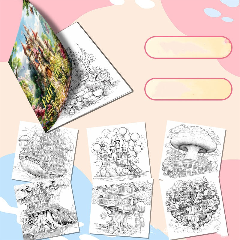 Castle Adult Coloring Book, for Stress Relief and Mindfulness, Anti Anxiety Art Therapy, Creative Painting Pages
