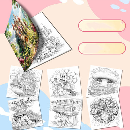 Castle Adult Coloring Book, for Stress Relief and Mindfulness, Anti Anxiety Art Therapy, Creative Painting Pages