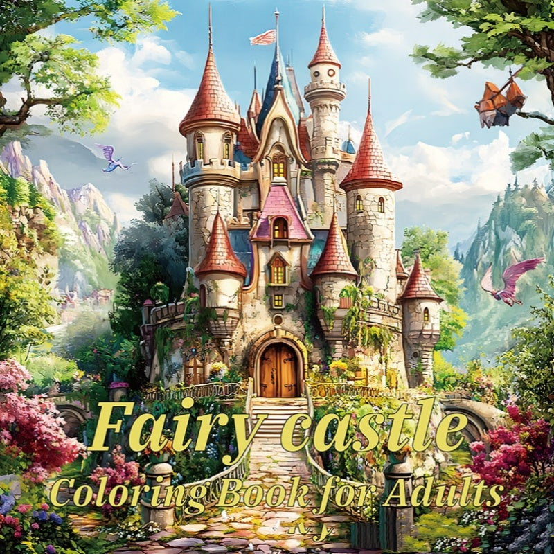 Castle Adult Coloring Book, for Stress Relief and Mindfulness, Anti Anxiety Art Therapy, Creative Painting Pages