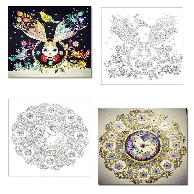 Flower Mandalas Coloring Book, For Adults and Children, Graffiti Drawing Art