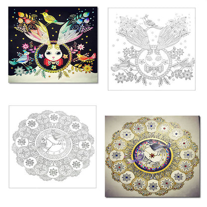 Flower Mandalas Coloring Book, For Adults and Children, Graffiti Drawing Art