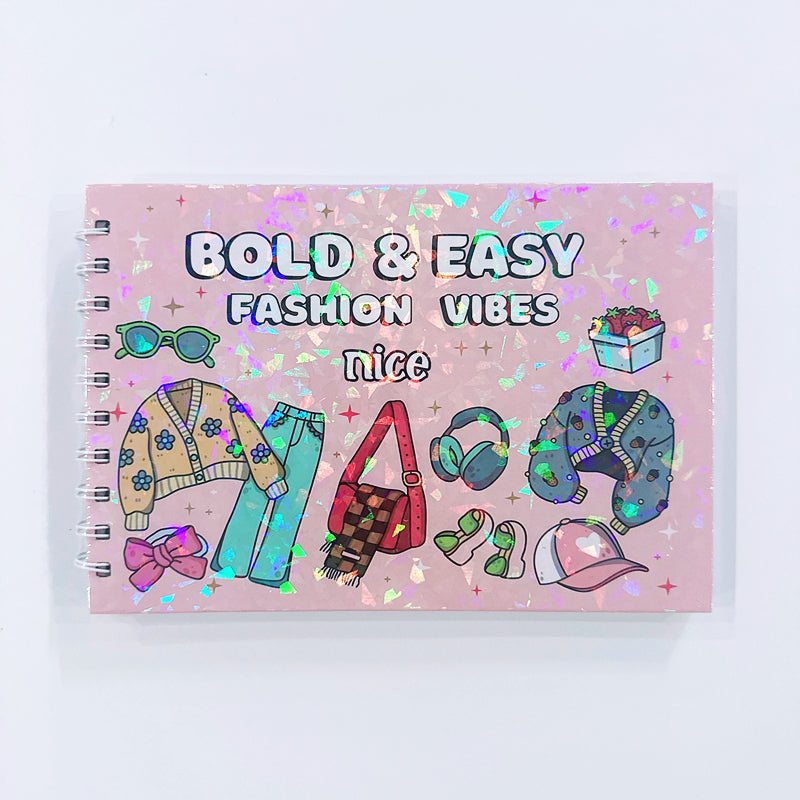 Stress Relief Coloring for Adults, Bold and Easy Fashion Vibes Coloring Book, Stylish Designs for Teens